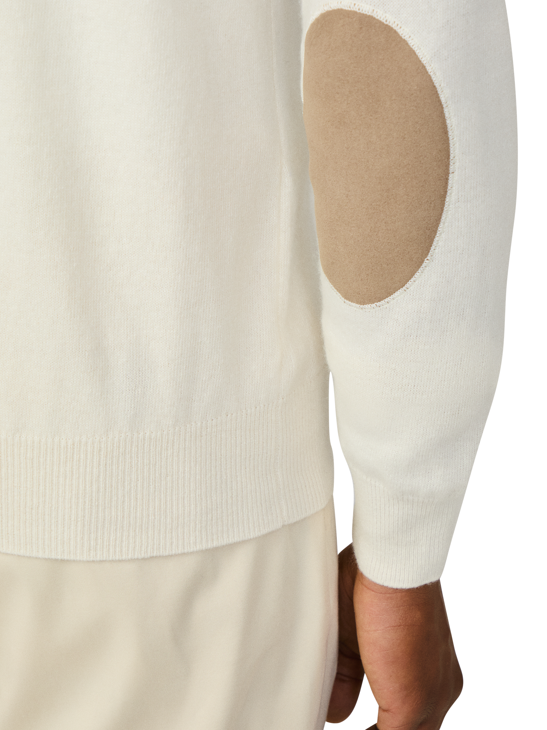 Product image 6 of 8, which shows Hackett London Cashmere Blend V Neck Jumper, White, XS