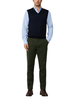 Hackett London Wool Blend Sleeveless V Neck Vest - view 2, Midnight Blue