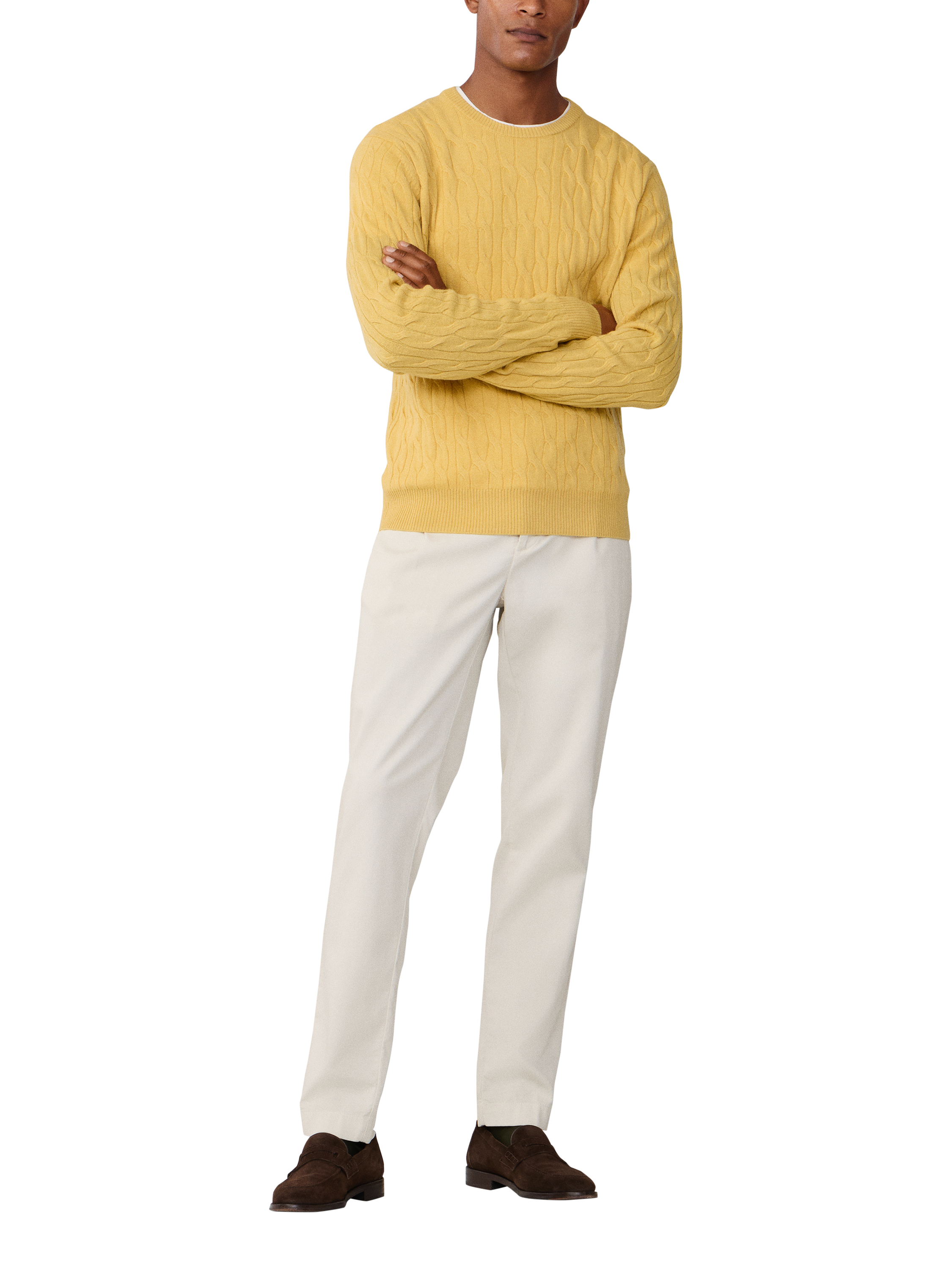 Product image 2 of 7, which shows Hackett London Wool Crew Neck Jumper, Lemon Yellow, XXXL