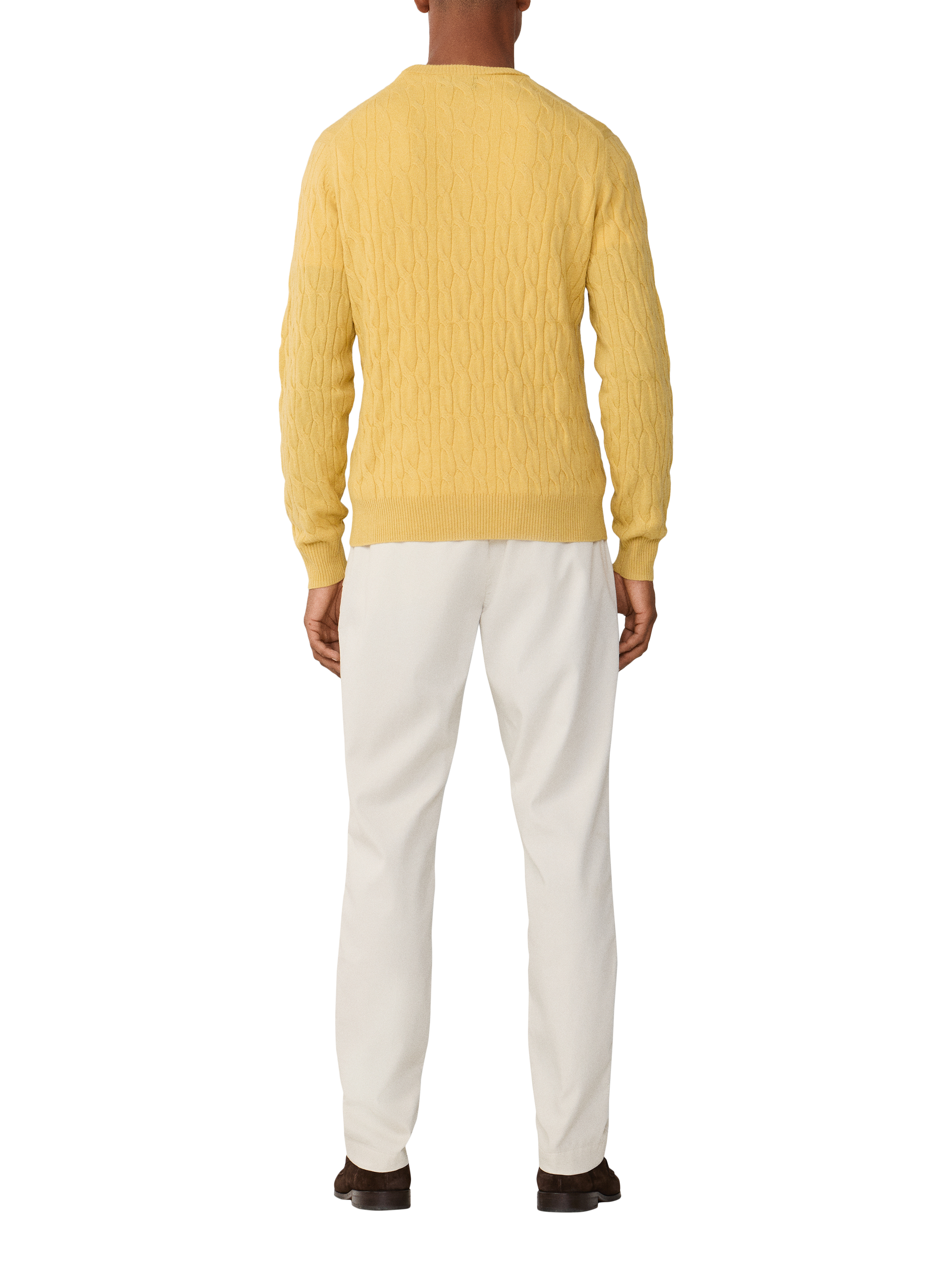 Product image 3 of 7, which shows Hackett London Wool Crew Neck Jumper, Lemon Yellow, XXXL