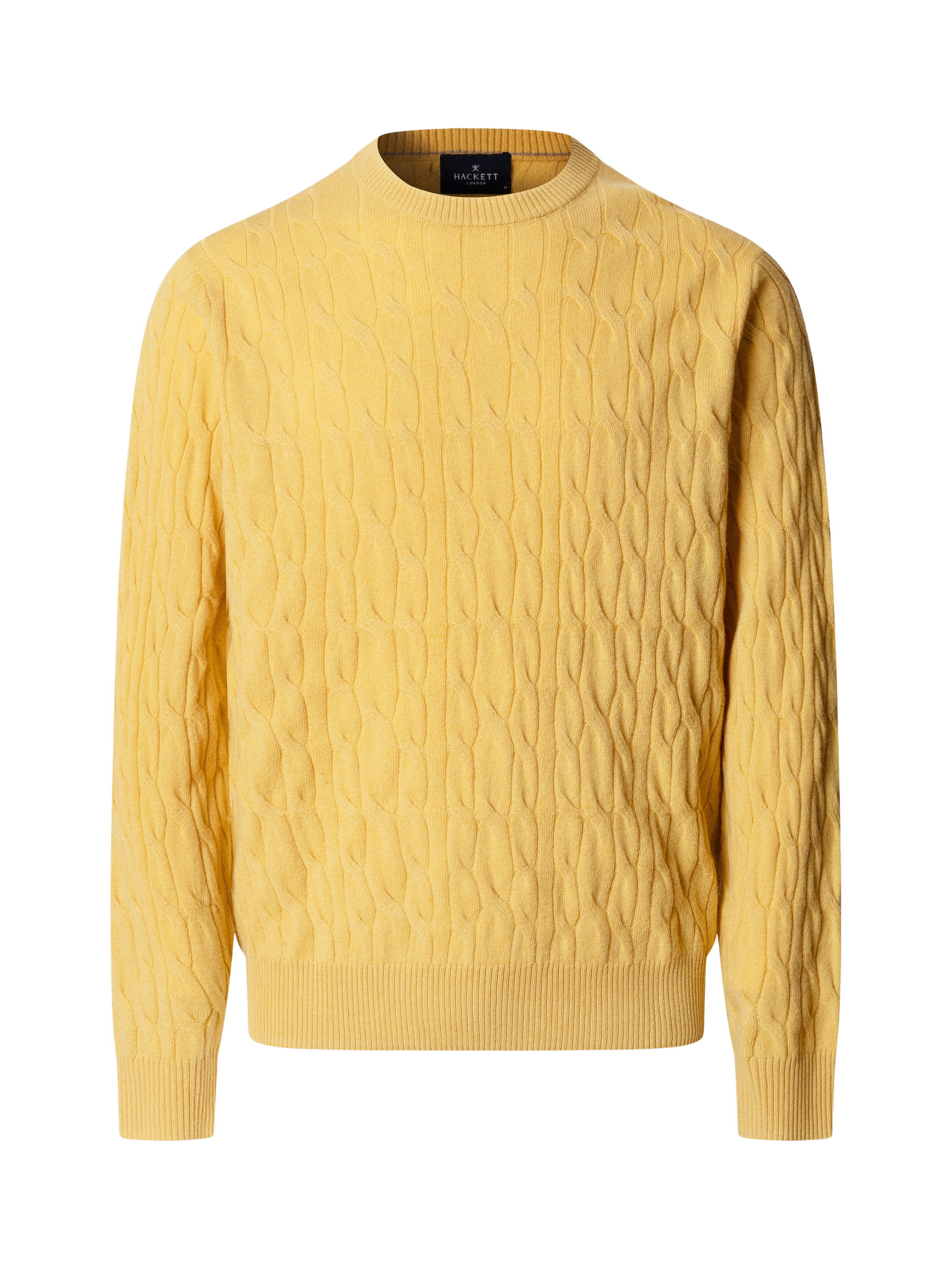 Product image 4 of 7, which shows Hackett London Wool Crew Neck Jumper, Lemon Yellow, XXXL