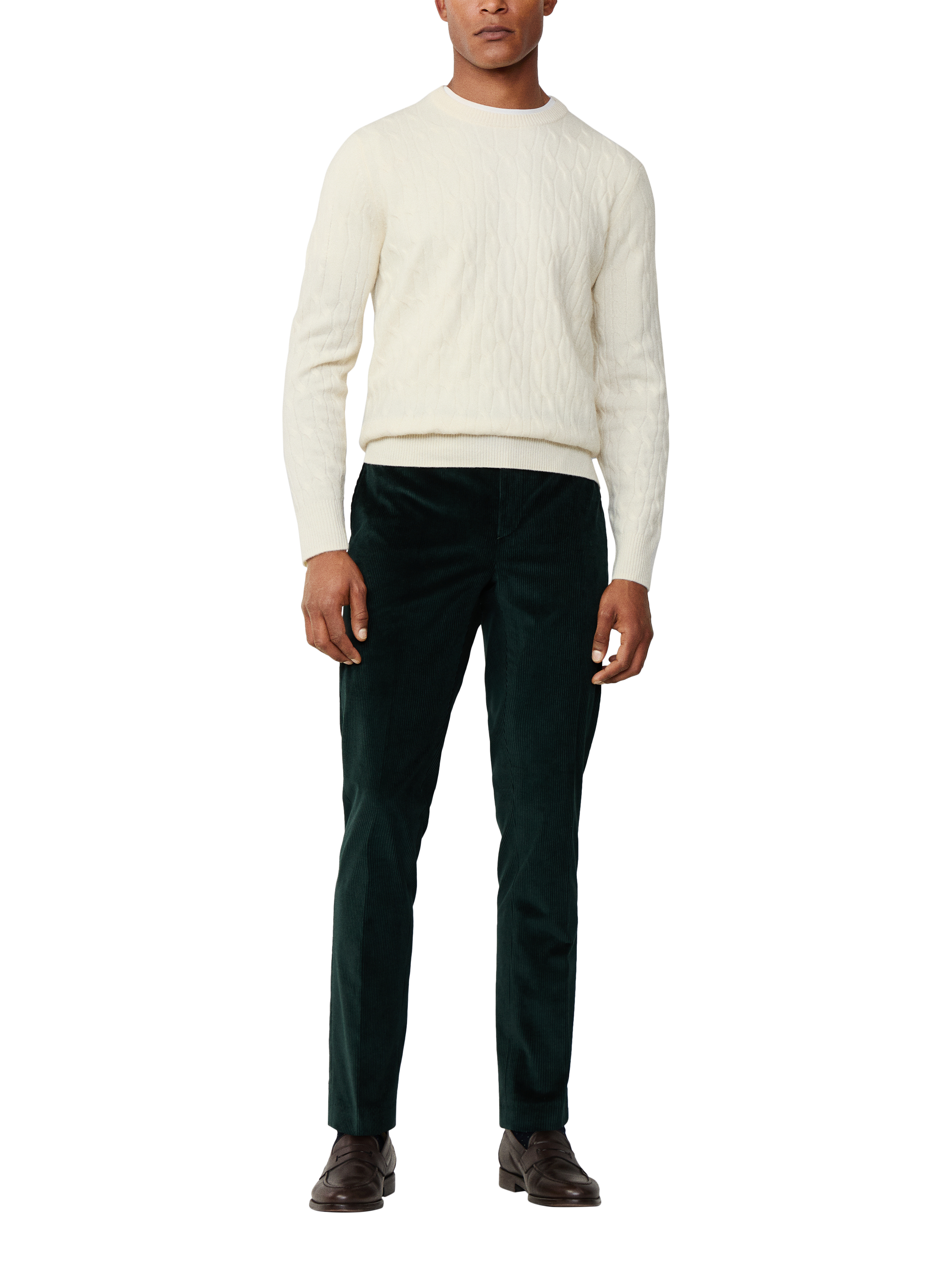 Product image 2 of 7, which shows Hackett London Wool Crew Neck Jumper, Off White, XXXL