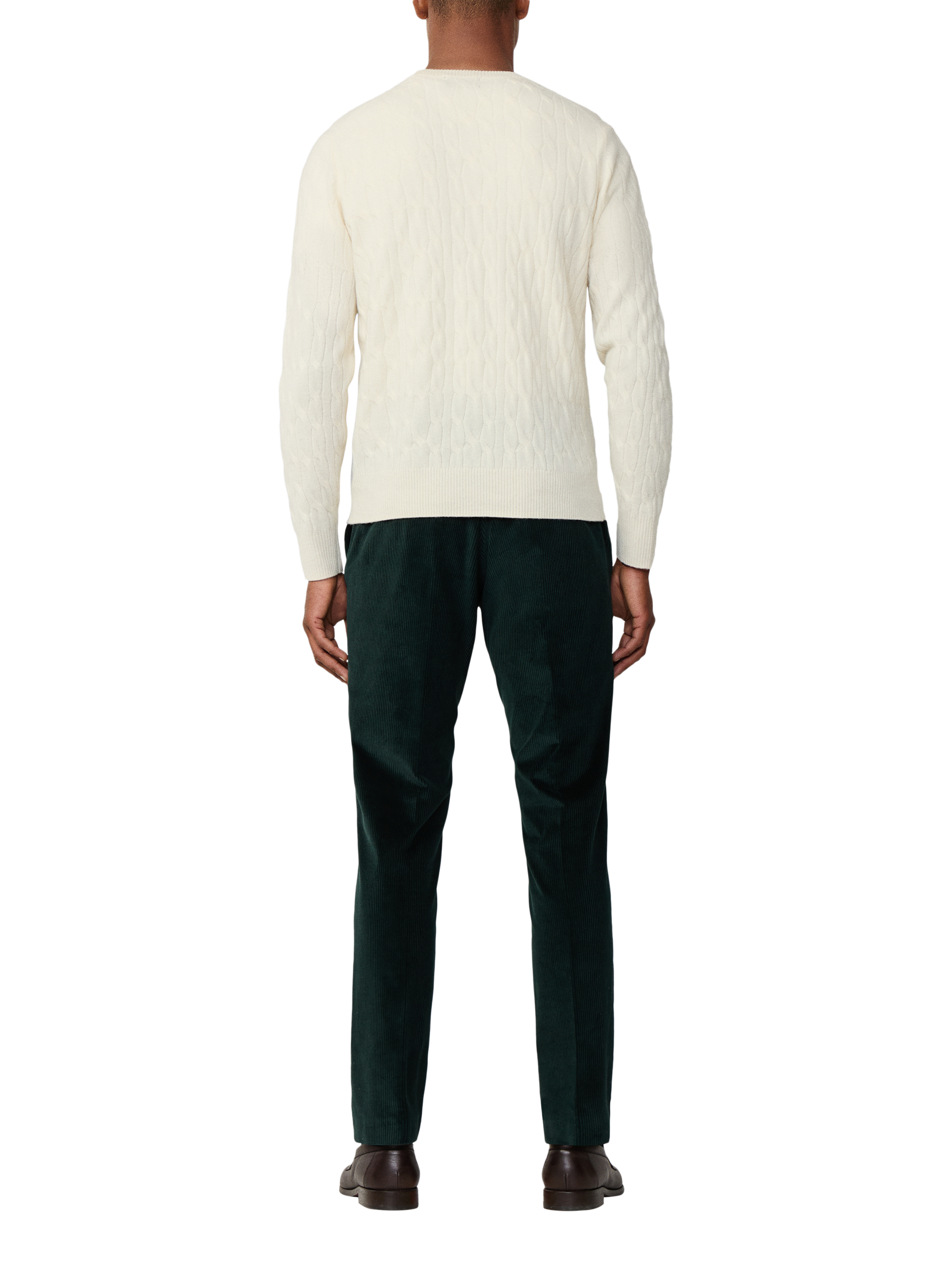 Product image 3 of 7, which shows Hackett London Wool Crew Neck Jumper, Off White, XXXL