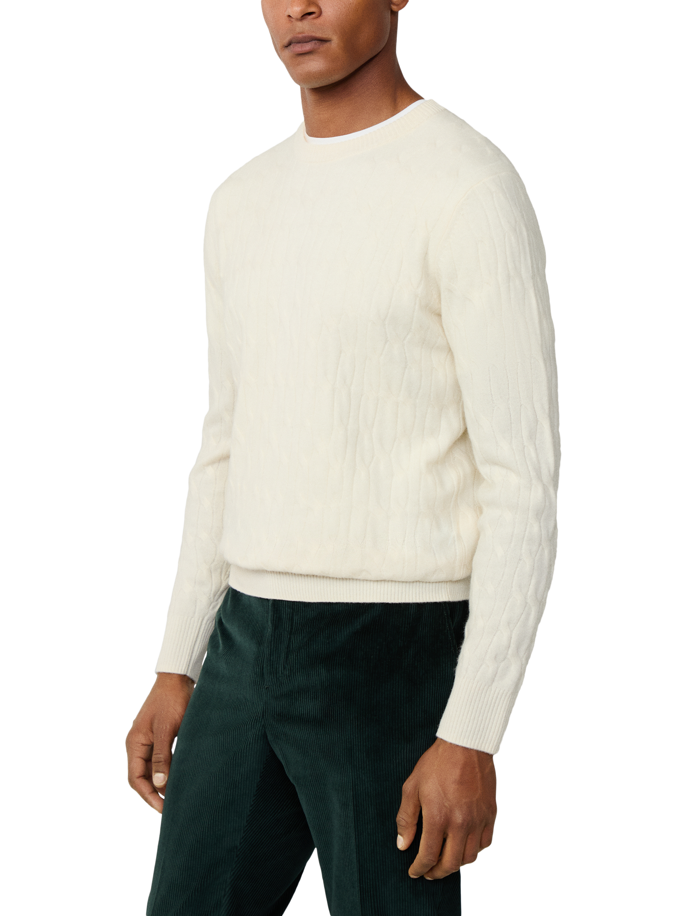 Product image 6 of 7, which shows Hackett London Wool Crew Neck Jumper, Off White, XXXL