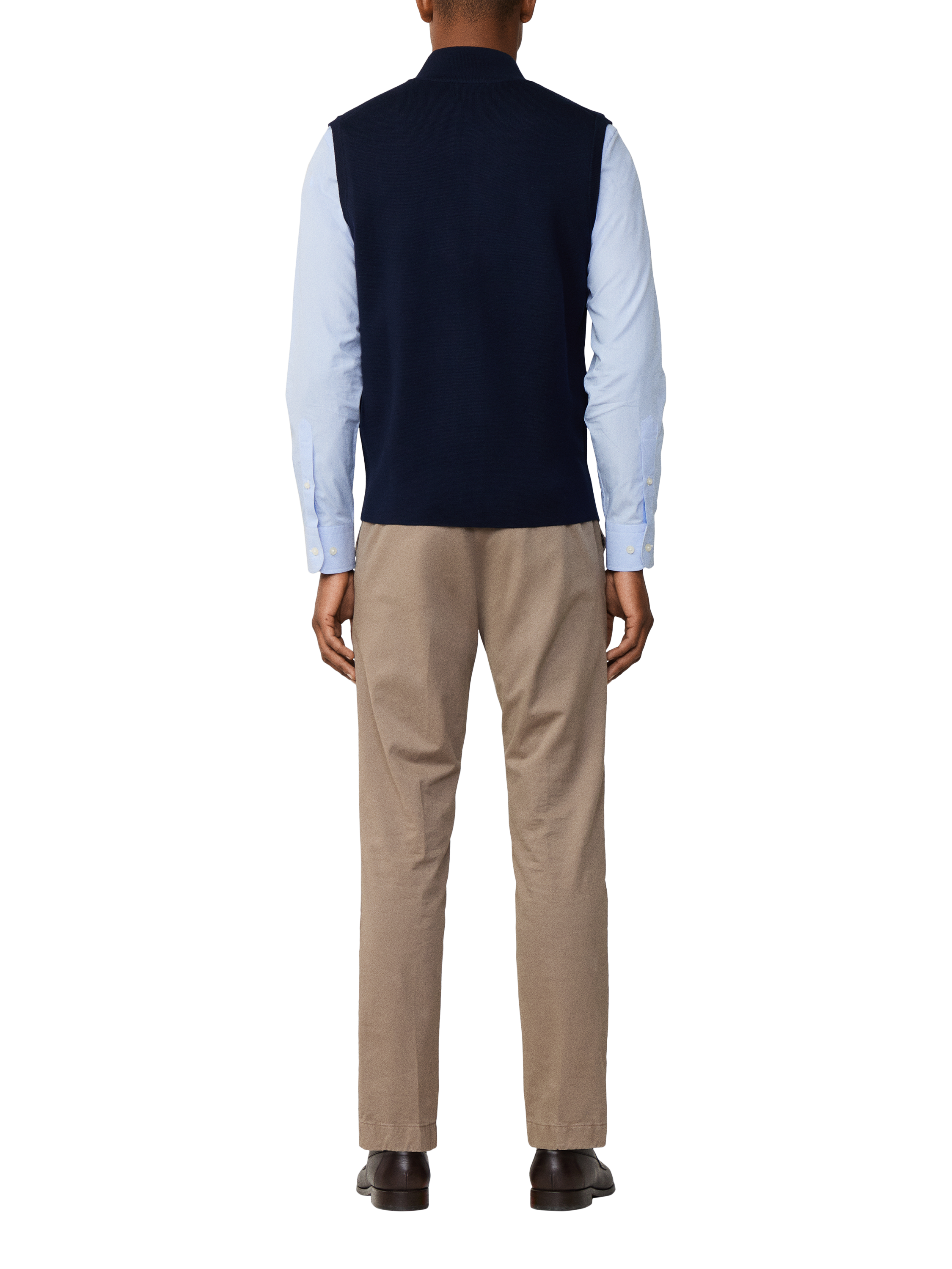 Product image 3 of 7, which shows Hackett London Wool Sleeveless High Neck Vest, Midnight Blue, XXL