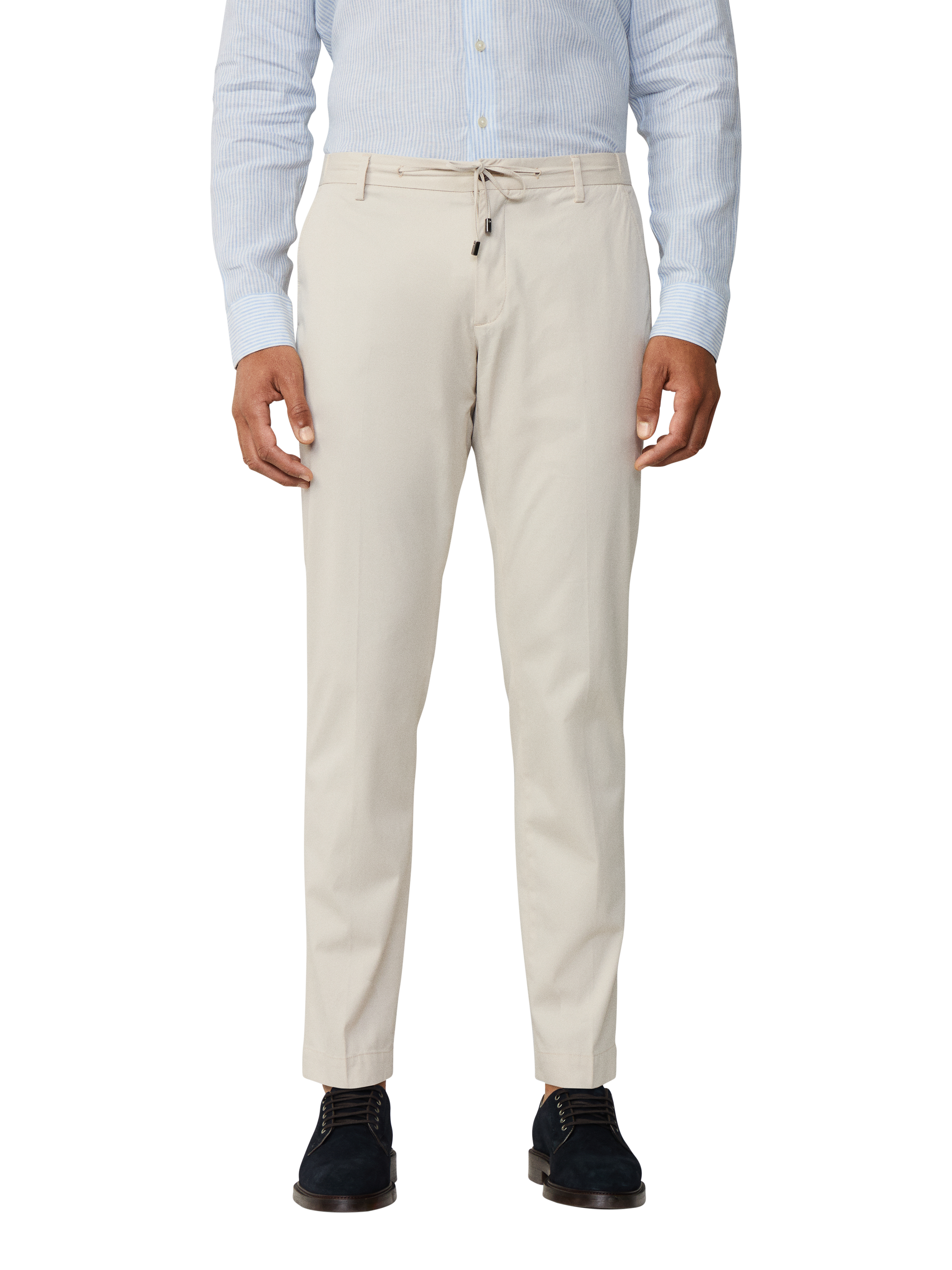 Product image 1 of 7, which shows Hackett London Relaxed Fit Drawstring Trousers, Stone Beige, 28