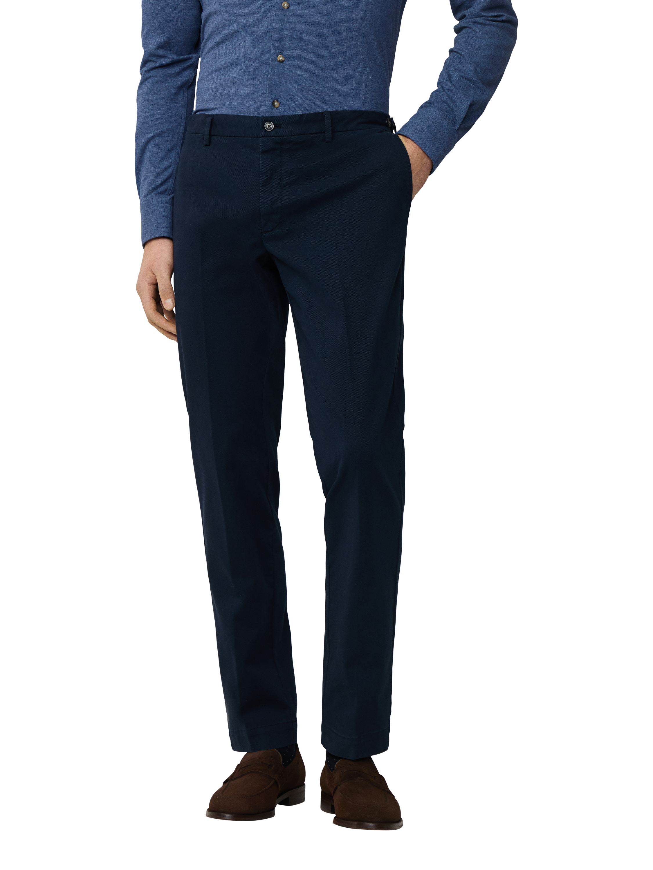 Product image 1 of 8, which shows Hackett London Classic Fit Sanderson Chinos, Midnight Blue, 31