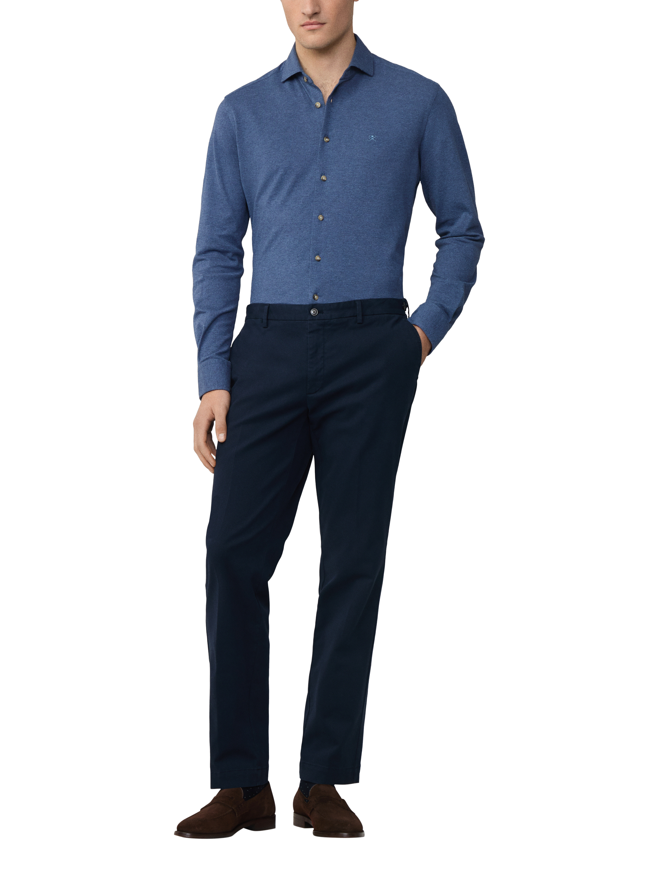 Product image 2 of 8, which shows Hackett London Classic Fit Sanderson Chinos, Midnight Blue, 31