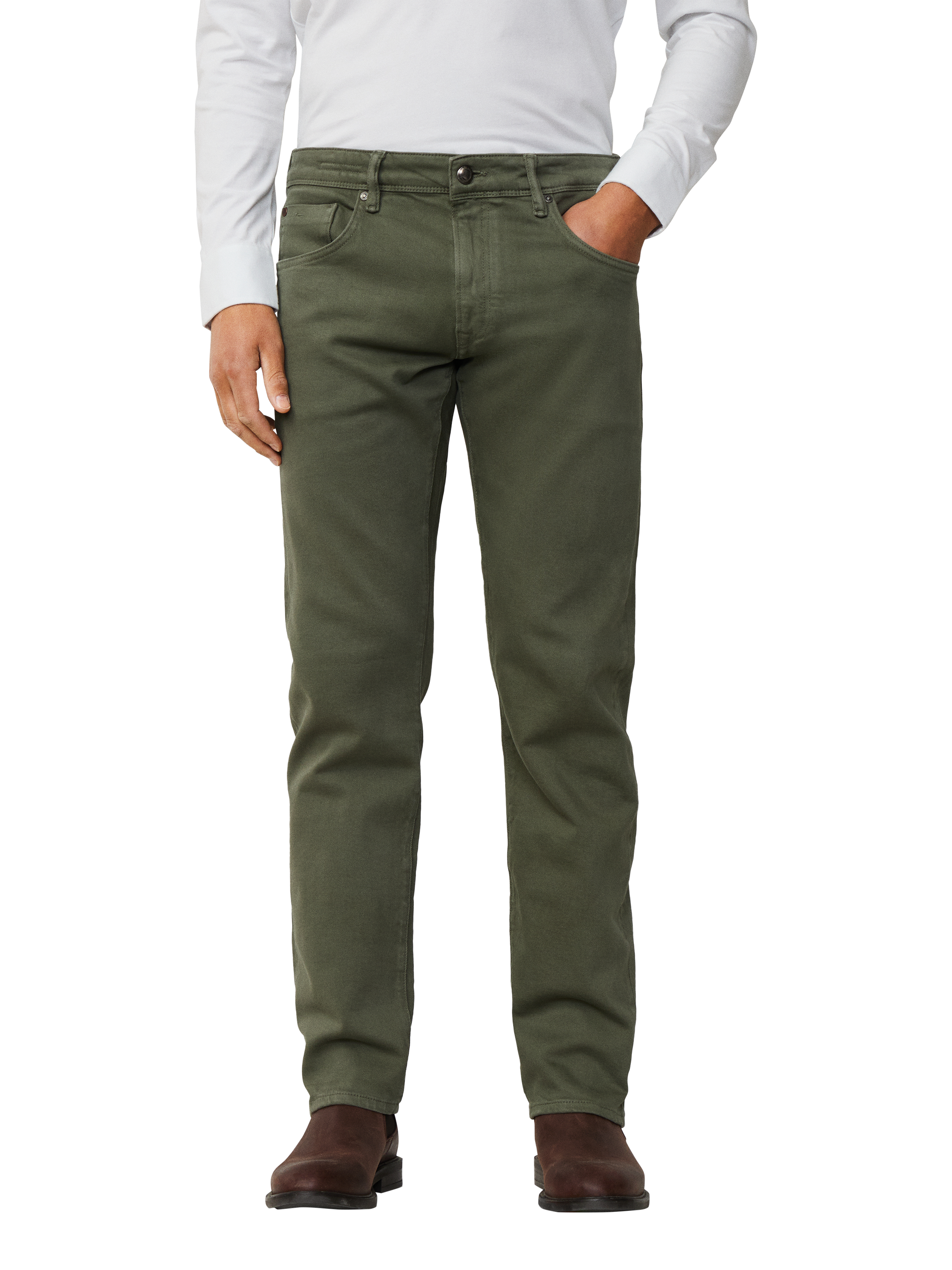 Product image 1 of 8, which shows Hackett London Classic Fit Trousers, Cargo Green, 42