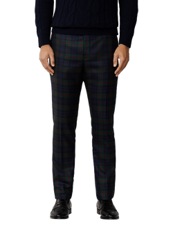 Hackett London Check Wool Tailored Trousers, Multi, Multi