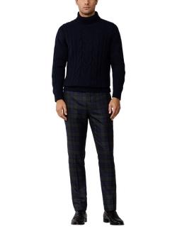 Hackett London Check Wool Tailored Trousers, Multi - view 2, Multi