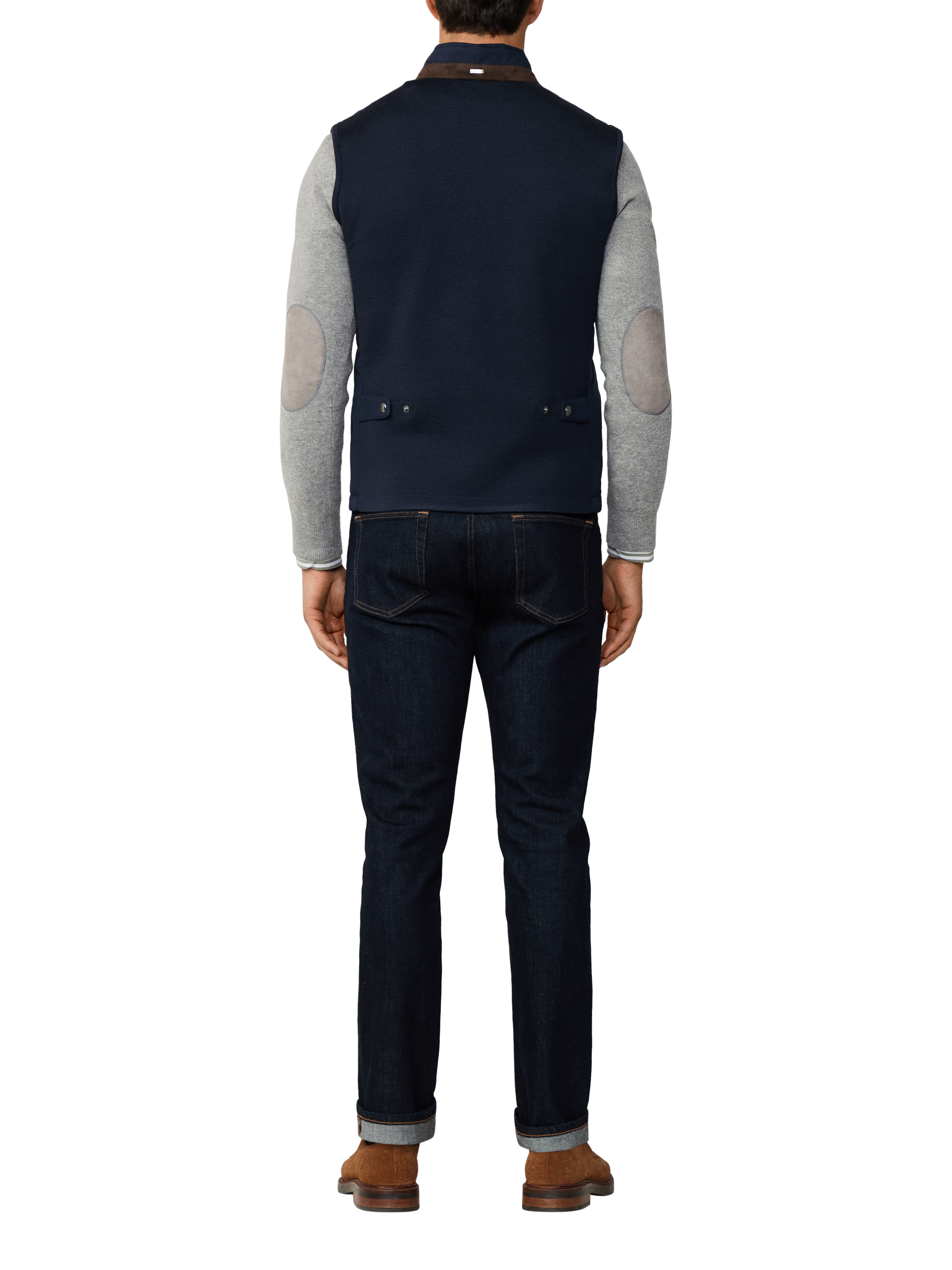 Product image 3 of 8, which shows Hackett London High Neck Padded Gilet, Midnight Blue, XXXL