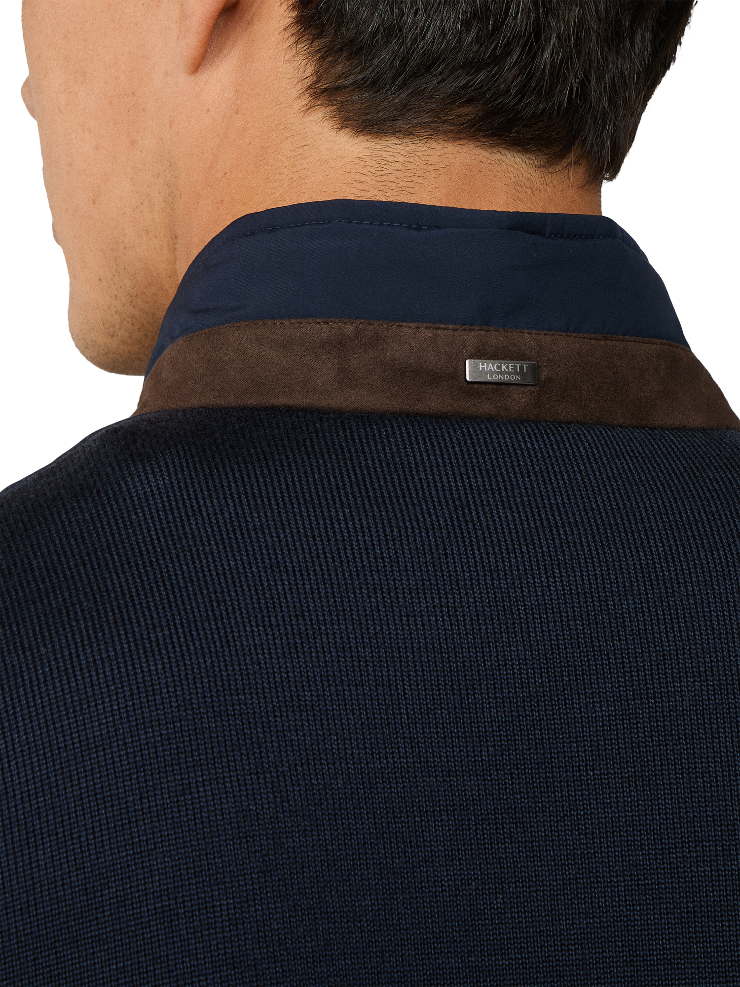 Product image 6 of 8, which shows Hackett London High Neck Padded Gilet, Midnight Blue, XXXL