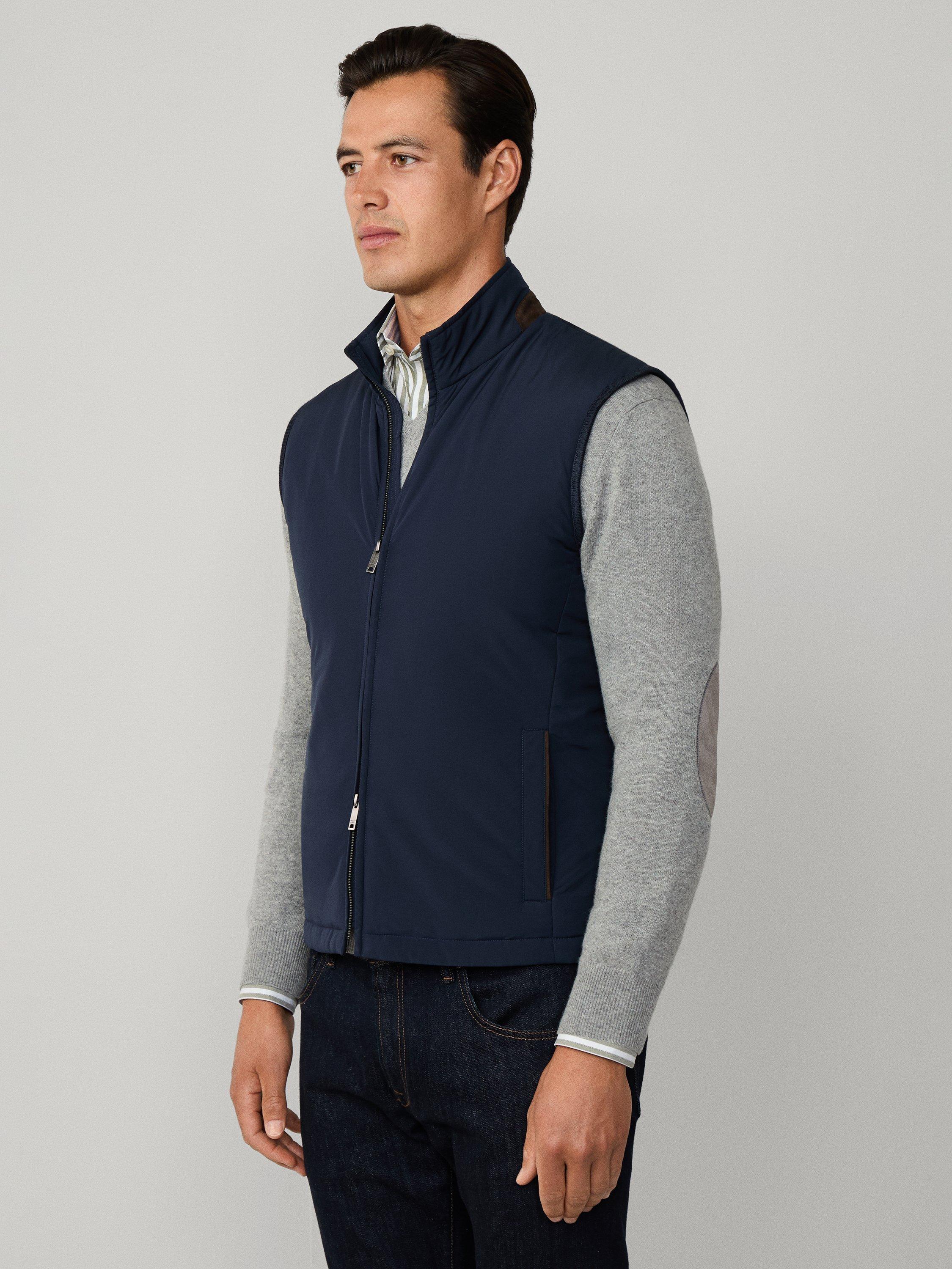 Product image 7 of 8, which shows Hackett London High Neck Padded Gilet, Midnight Blue, XXXL