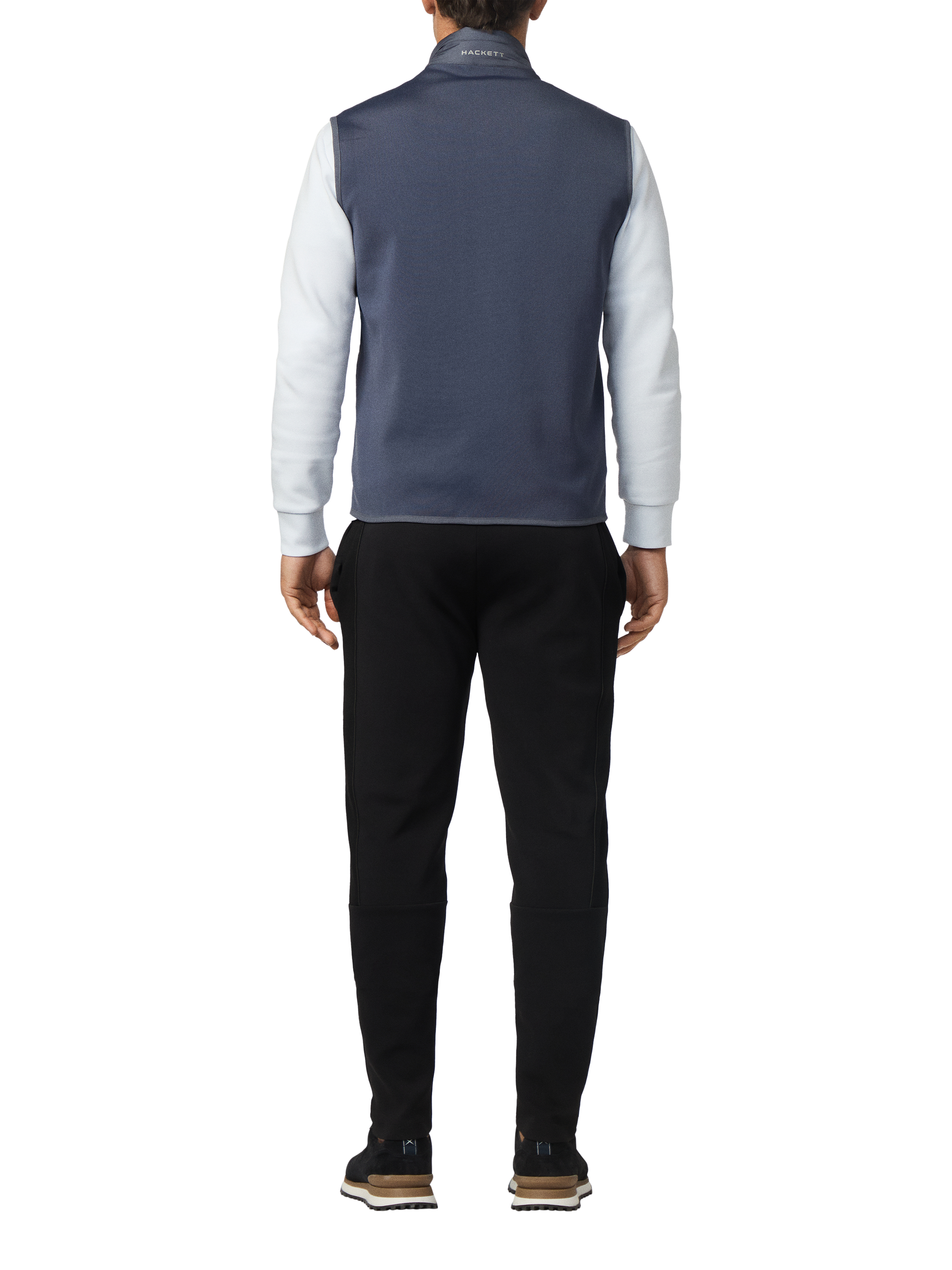 Product image 3 of 7, which shows Hackett London Sleeveless Padded Waistcoat, Dark Grey, XS