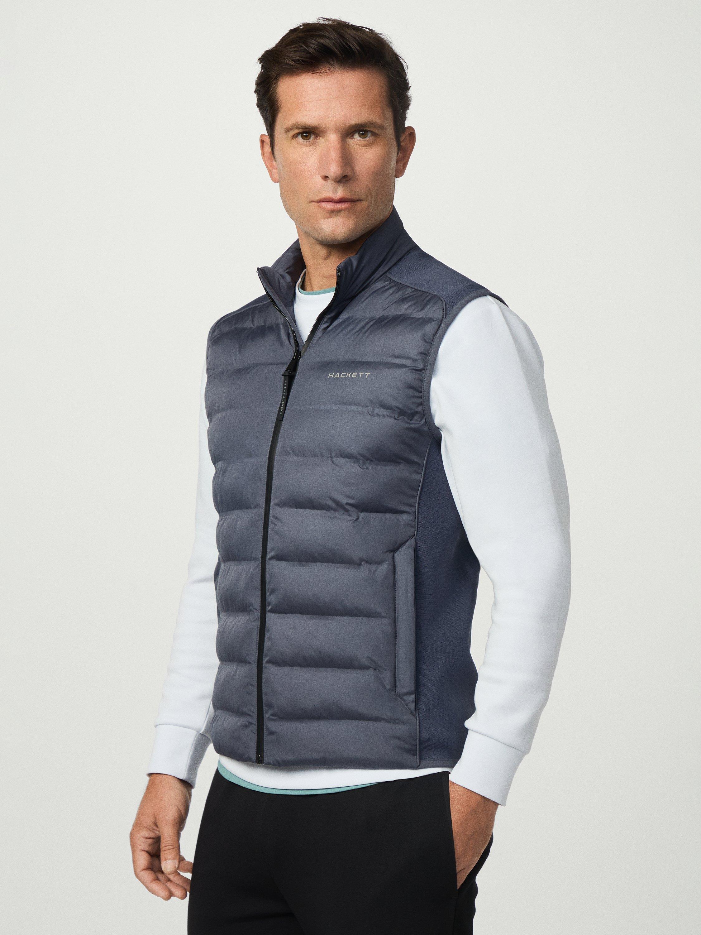 Product image 7 of 7, which shows Hackett London Sleeveless Padded Waistcoat, Dark Grey, XS