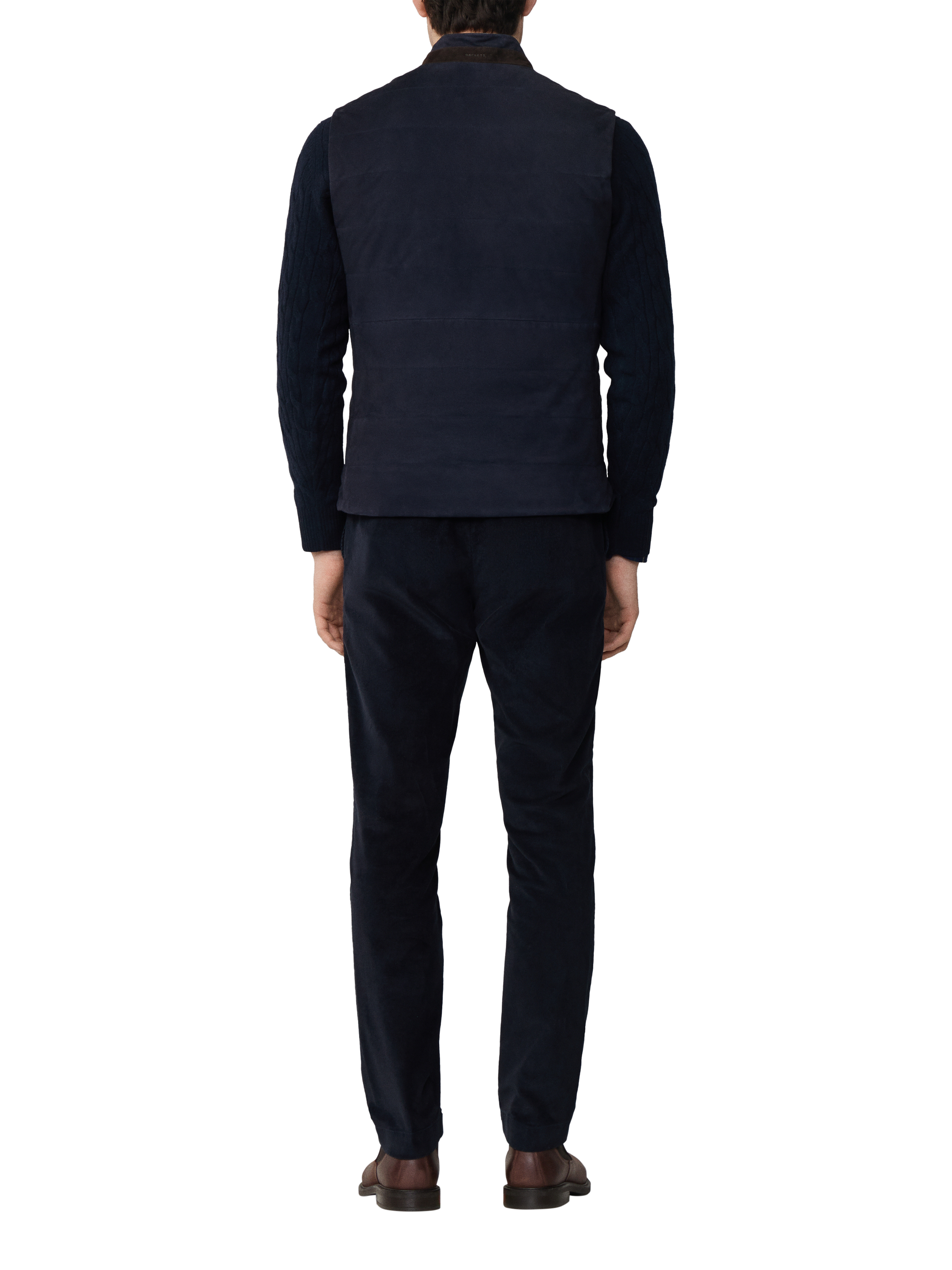 Product image 3 of 8, which shows Hackett London Sleeveless Padded Waistcoat, Midnight Blue, XS