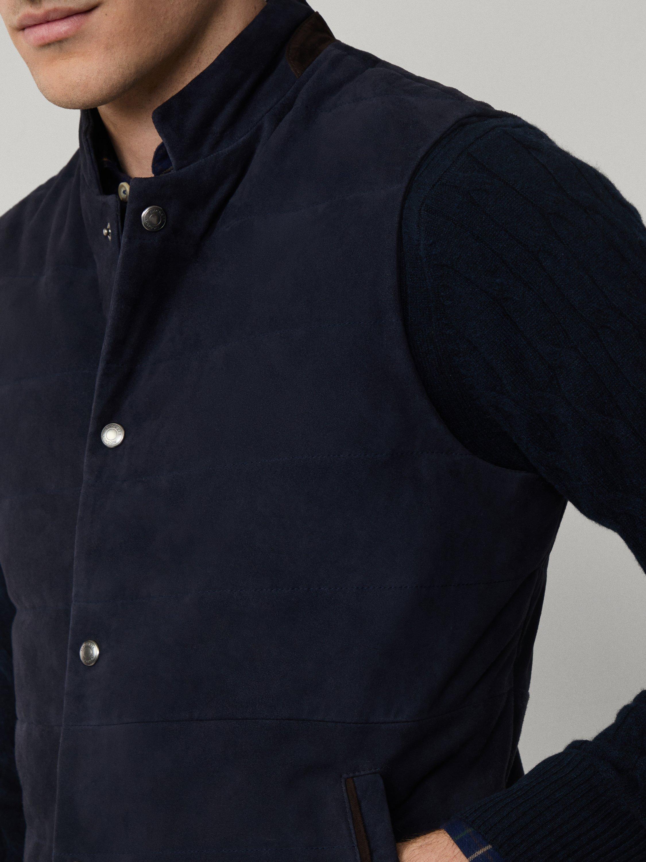 Product image 7 of 8, which shows Hackett London Sleeveless Padded Waistcoat, Midnight Blue, XS