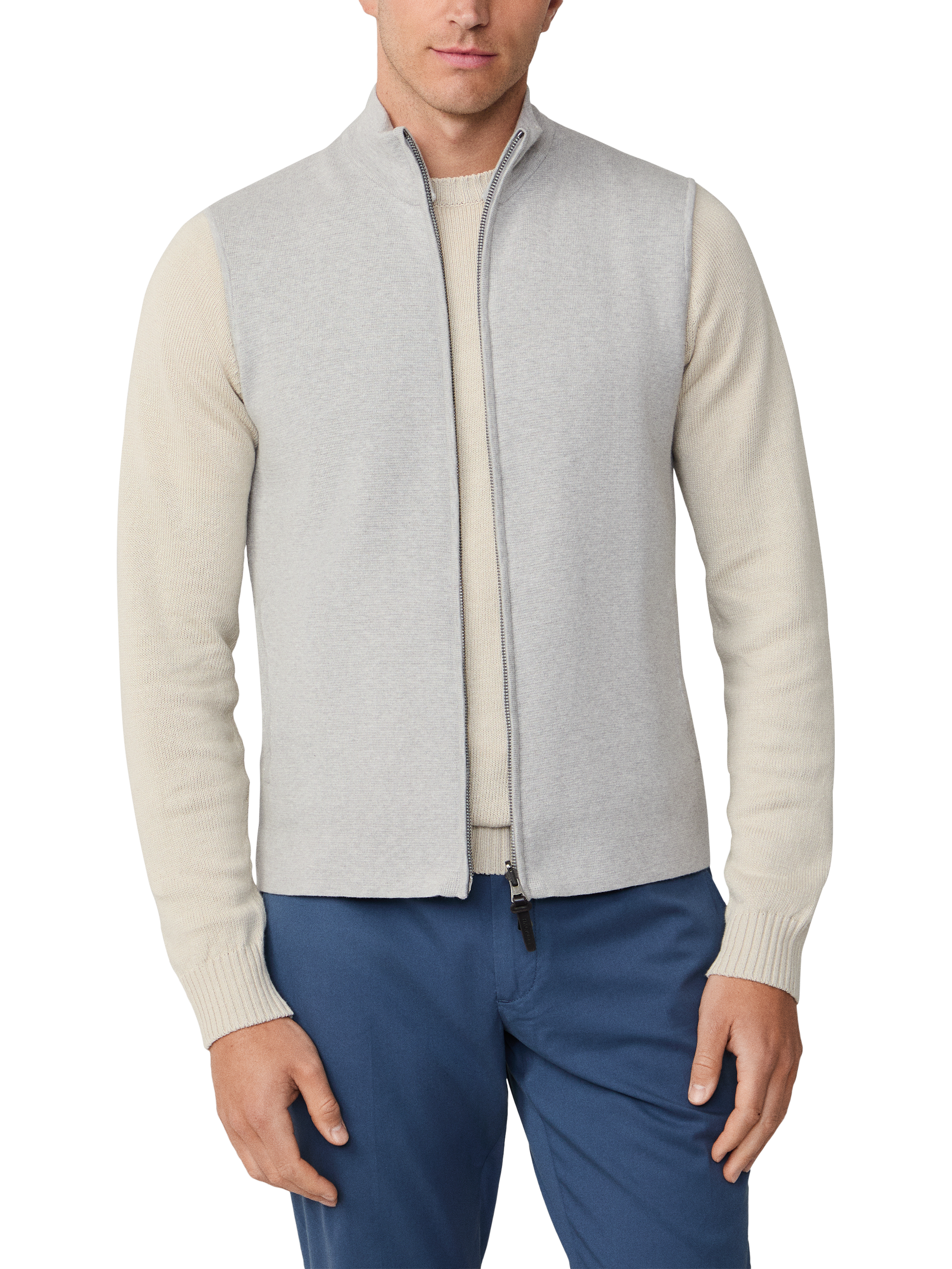 Product image 1 of 5, which shows Hackett London Cotton Blend Tailored Jacket, Pearl Grey, XXXL