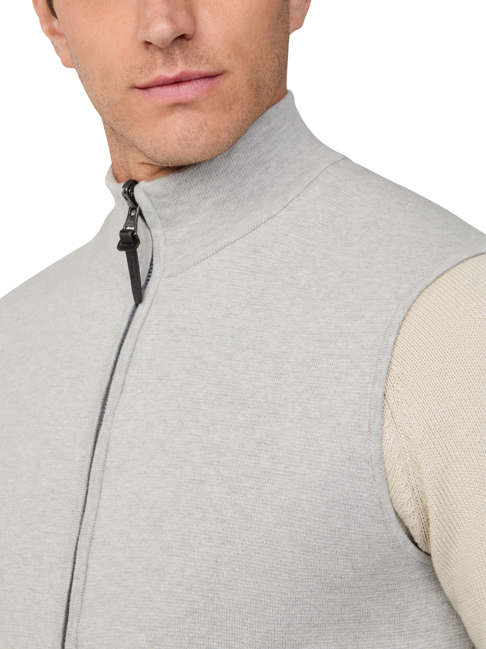 Product image 5 of 5, which shows Hackett London Cotton Blend Tailored Jacket, Pearl Grey, XXXL