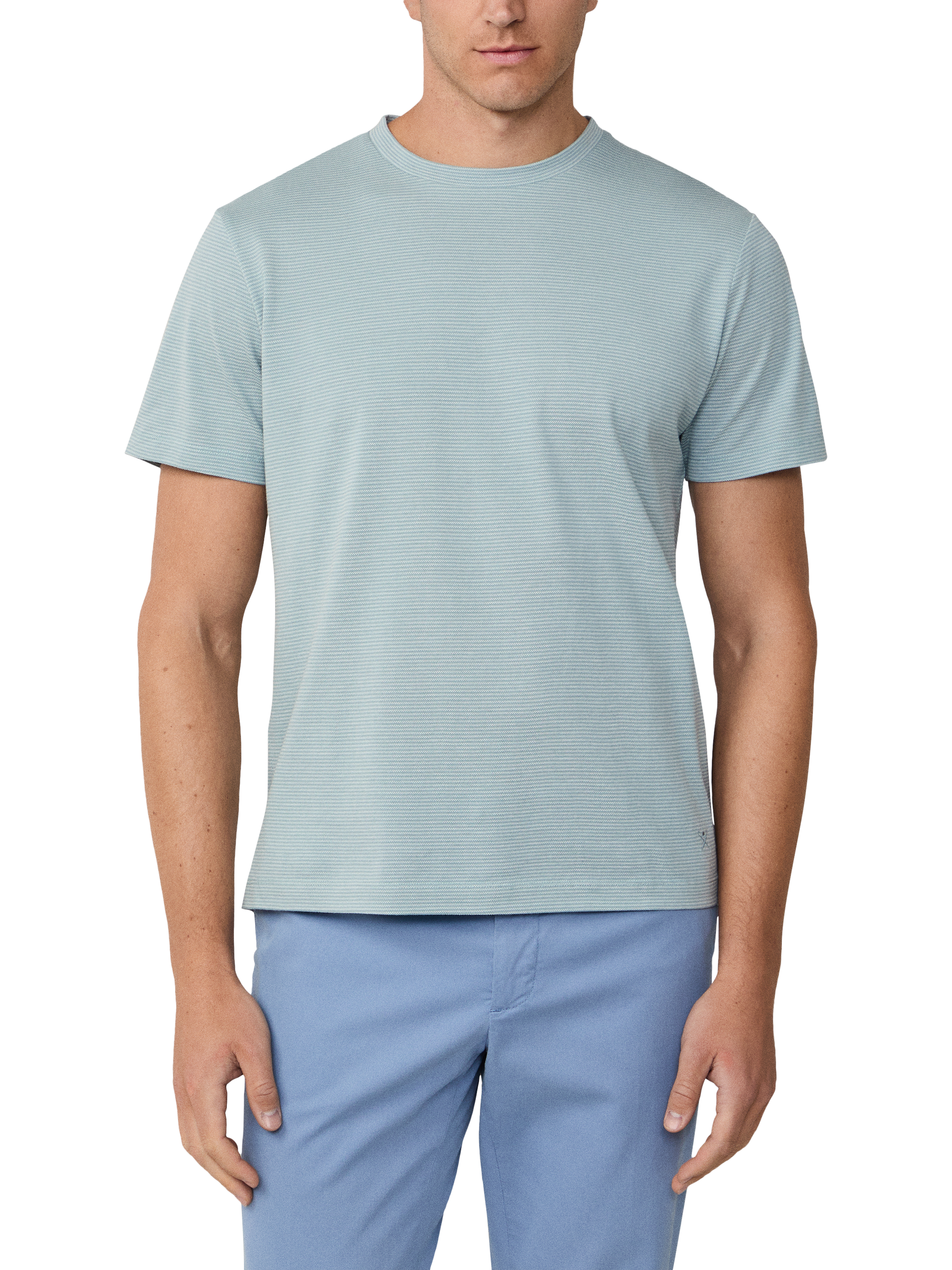 Product image 1 of 6, which shows Hackett London Cotton Short Sleeved T-Shirt, Lagoon Blue, XXL