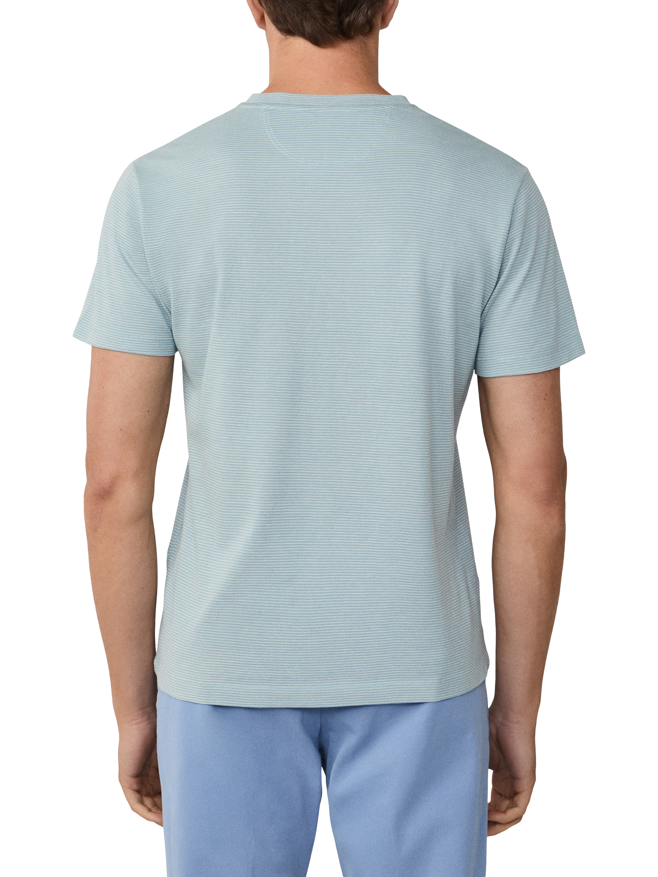 Product image 3 of 6, which shows Hackett London Cotton Short Sleeved T-Shirt, Lagoon Blue, XXL