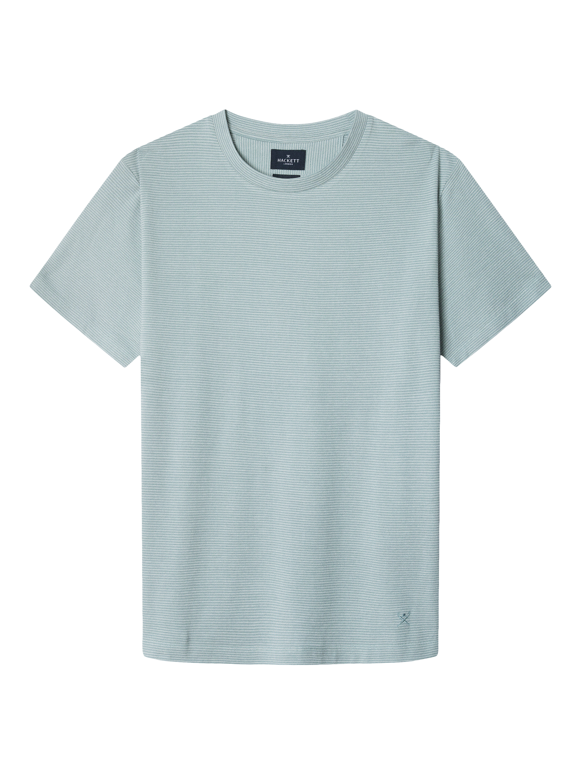 Product image 4 of 6, which shows Hackett London Cotton Short Sleeved T-Shirt, Lagoon Blue, XXL