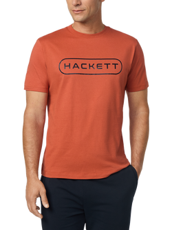 Hackett London Sport Cotton Short Sleeved T-Shirt, Burnt Ochre Orange