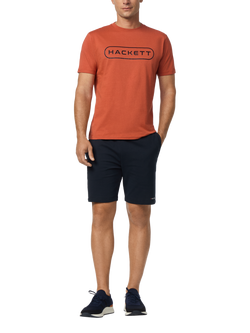 Hackett London Sport Cotton Short Sleeved T-Shirt - view 2, Burnt Ochre Orange