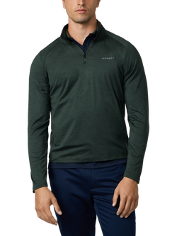 Hackett London Sport Slim Quarter Zip Polo Top, Harvard Khaki Green