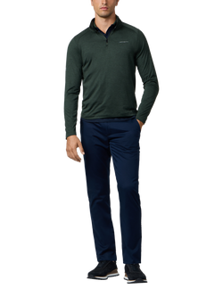 Hackett London Sport Slim Quarter Zip Polo Top - view 2, Harvard Khaki Green