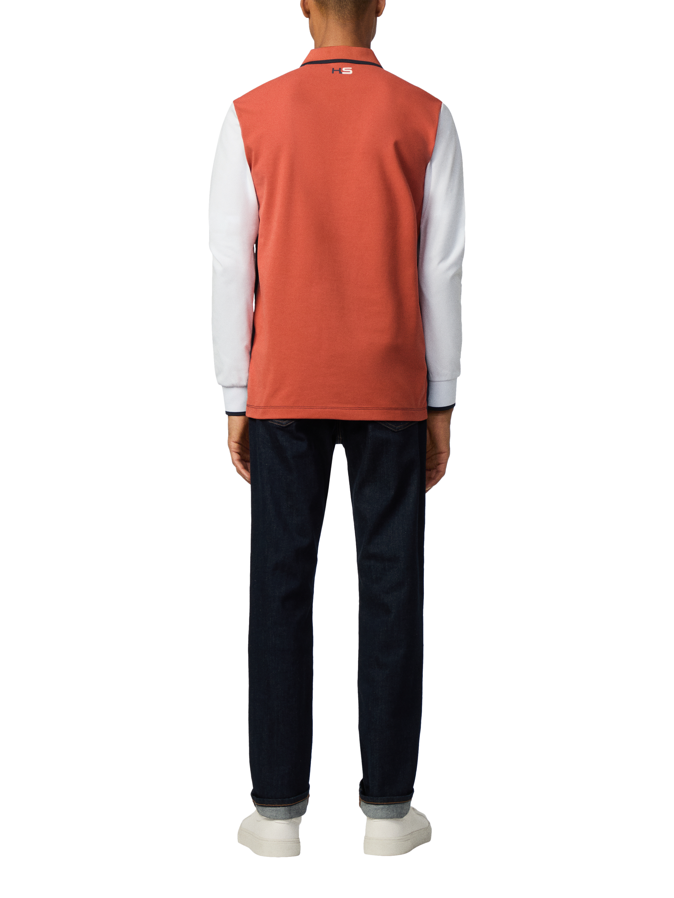 Product image 3 of 6, which shows Hackett London Sport Long Sleeved Polo Top, Navy/Multi, XXL