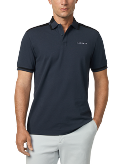 Hackett London Cotton Blend Short Sleeve Polo Shirt, Odyssey Grey