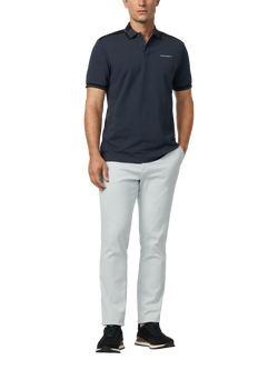 Hackett London Cotton Blend Short Sleeve Polo Shirt - view 2, Odyssey Grey