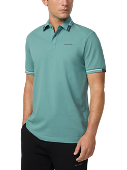 Hackett London Cotton Blend Short Sleeve Polo Shirt, Mint Green