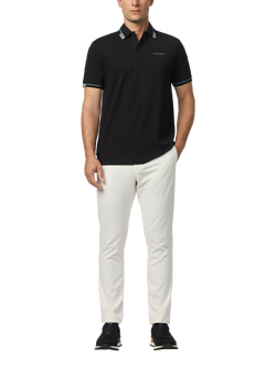 Hackett London Cotton Blend Short Sleeve Polo Shirt - view 2, Black