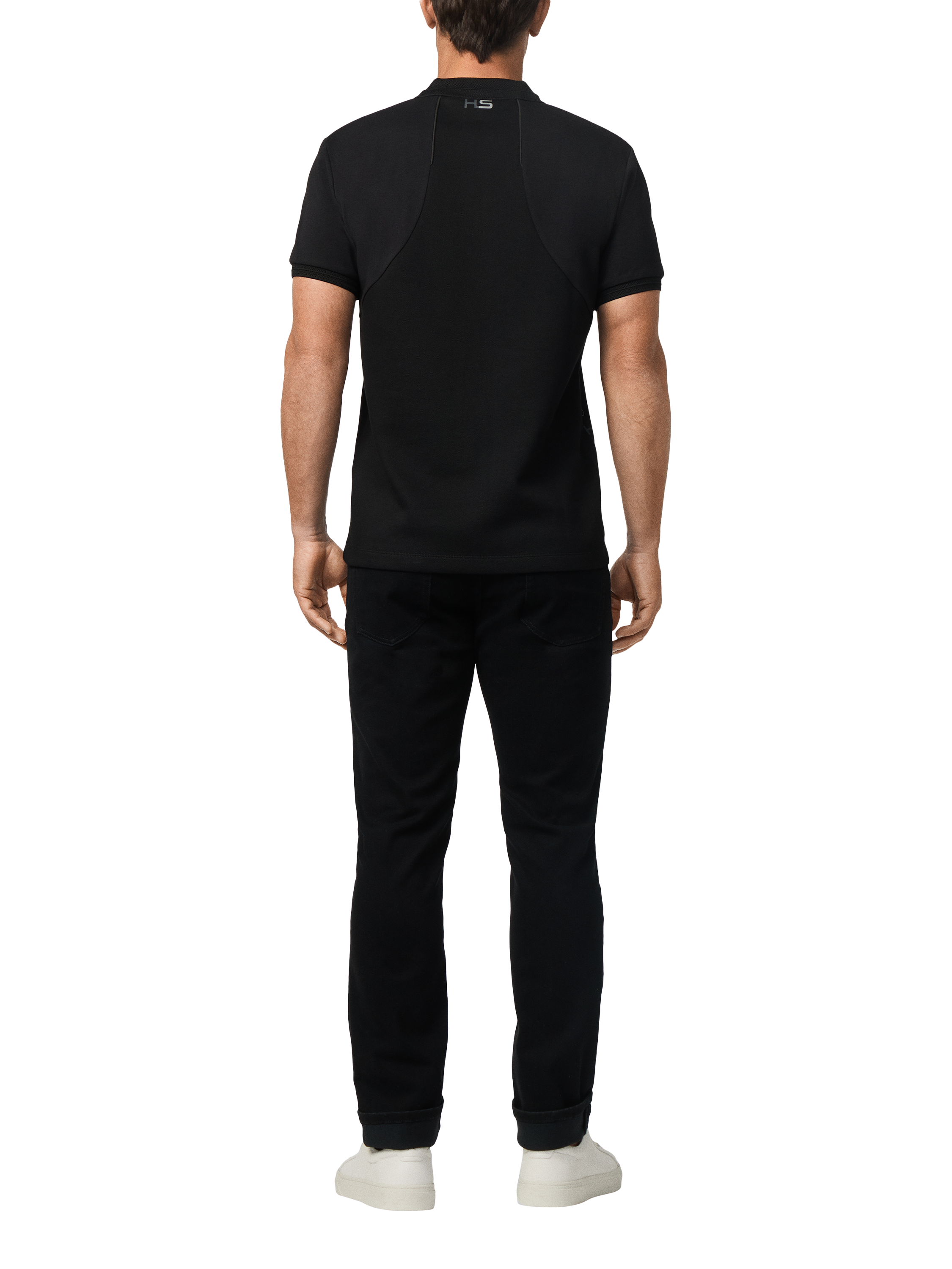 Product image 3 of 5, which shows Hackett London Cotton Short Sleeve Polo Shirt, Black, XXXL