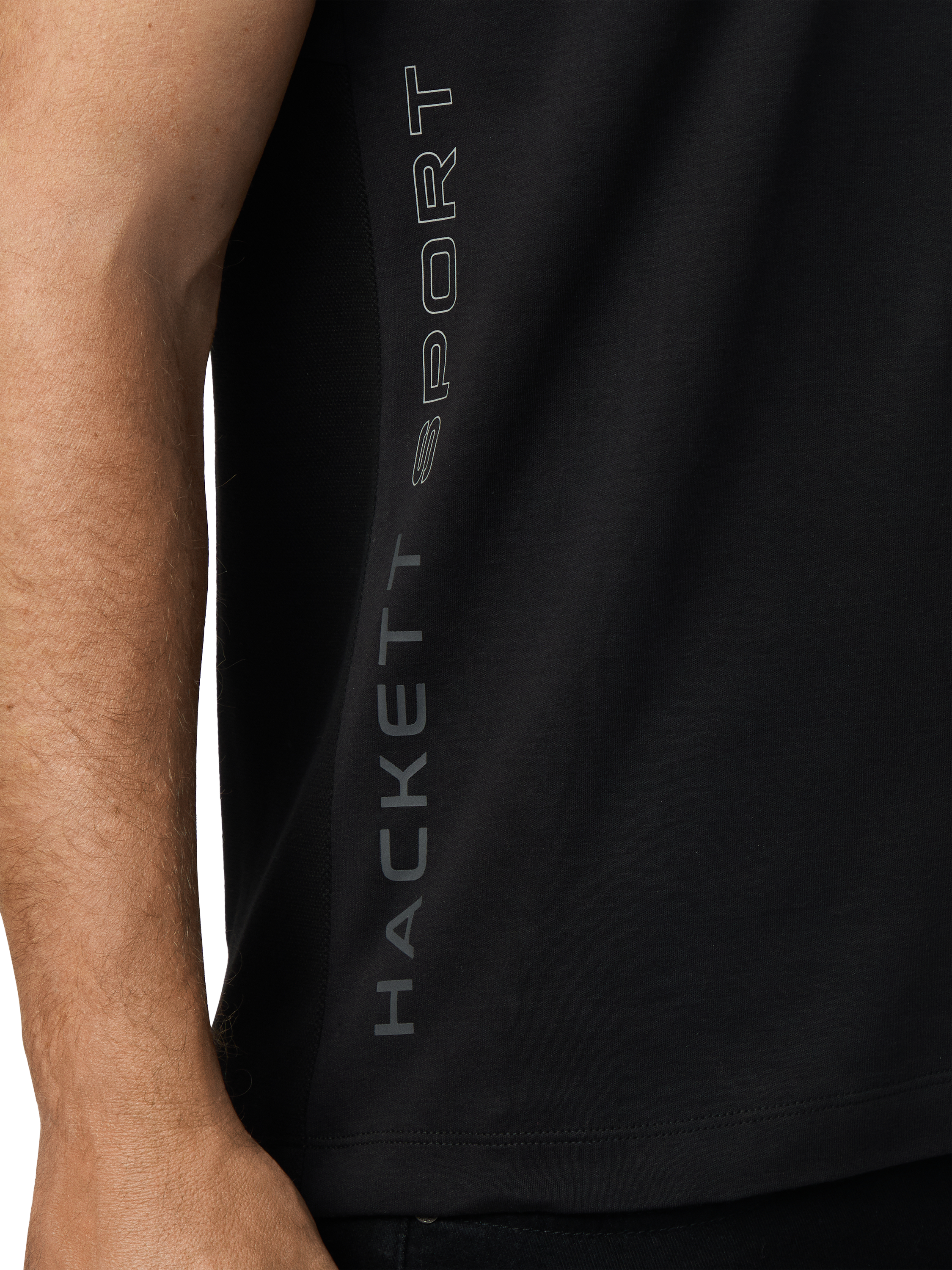 Product image 5 of 5, which shows Hackett London Cotton Short Sleeve Polo Shirt, Black, XXXL