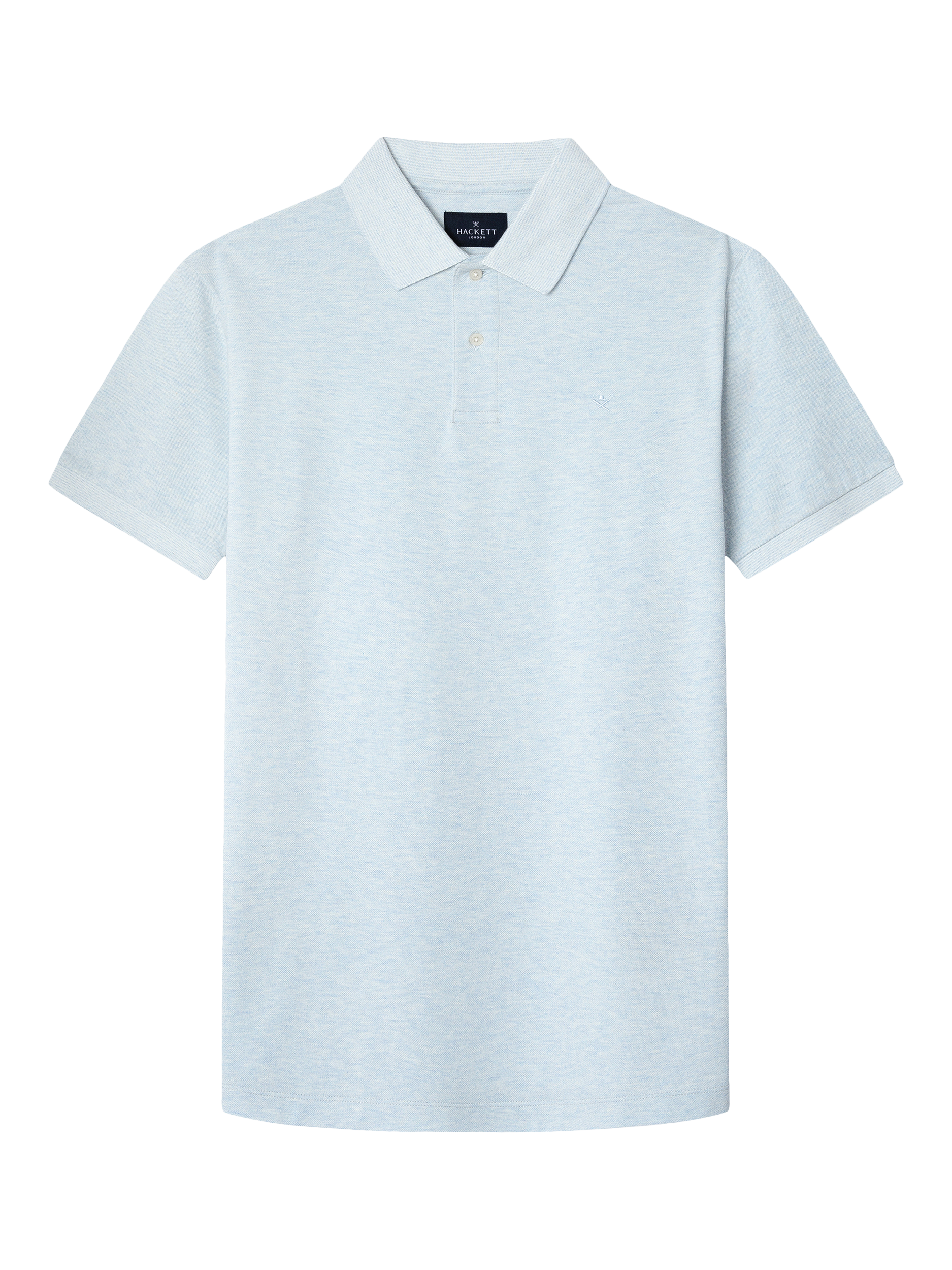 Product image 4 of 5, which shows Hackett London Cotton Short Sleeve Polo Shirt, Sky Blue, XXL