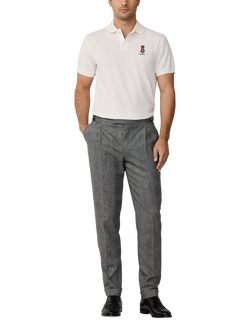 Hackett London Cotton Short Sleeve Polo Shirt - view 2, Off White