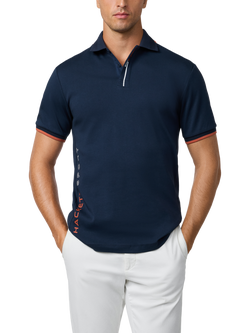Hackett London Cotton Short Sleeve Polo Shirt, Navy
