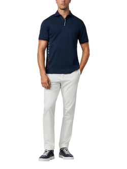 Hackett London Cotton Short Sleeve Polo Shirt - view 2, Navy