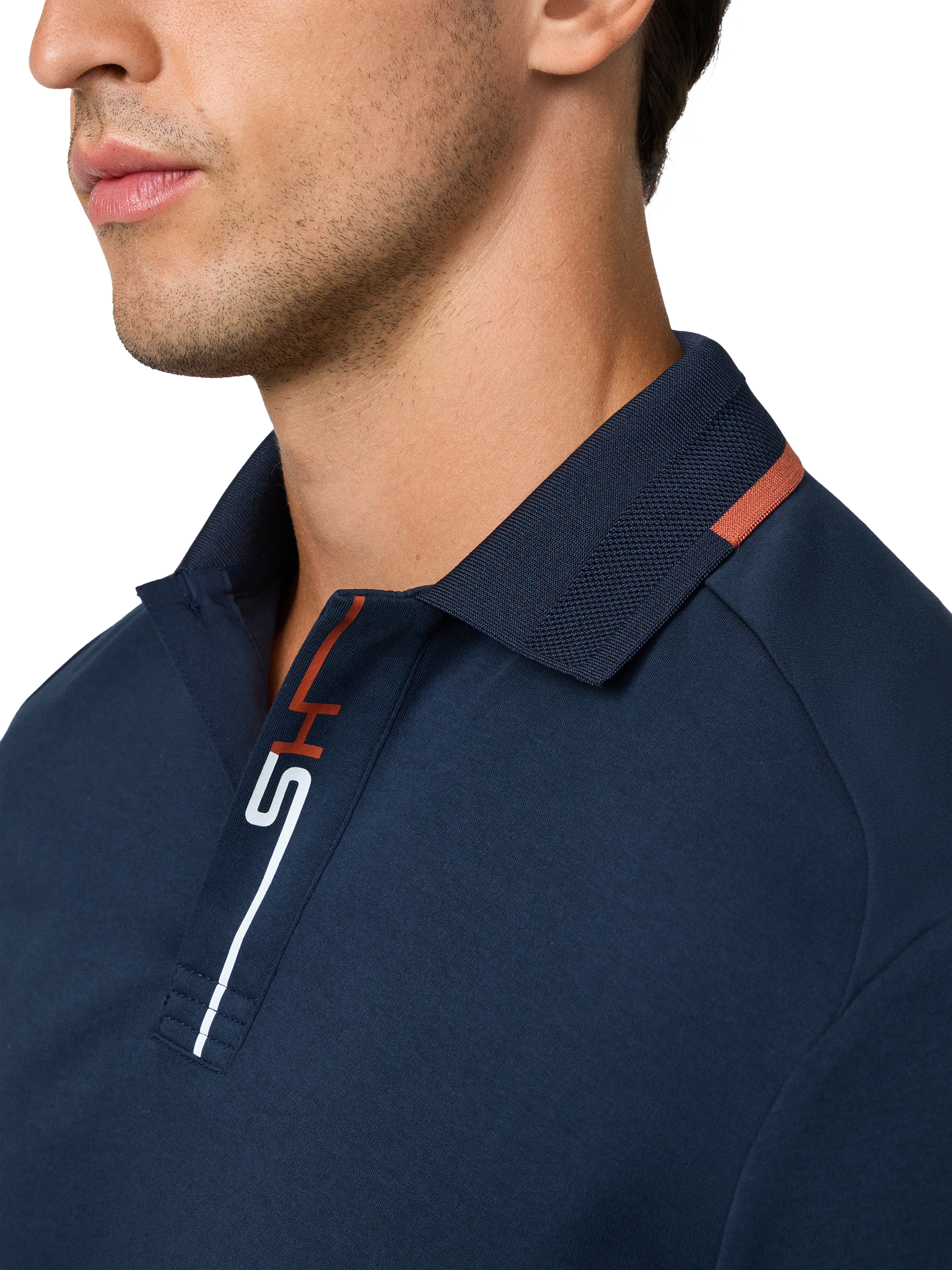 Product image 5 of 7, which shows Hackett London Cotton Short Sleeve Polo Shirt, Navy, XXL