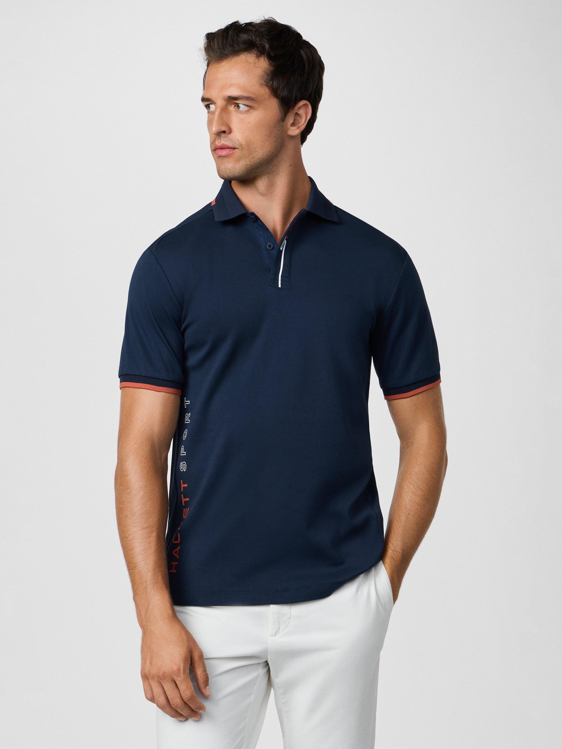 Product image 7 of 7, which shows Hackett London Cotton Short Sleeve Polo Shirt, Navy, XXL
