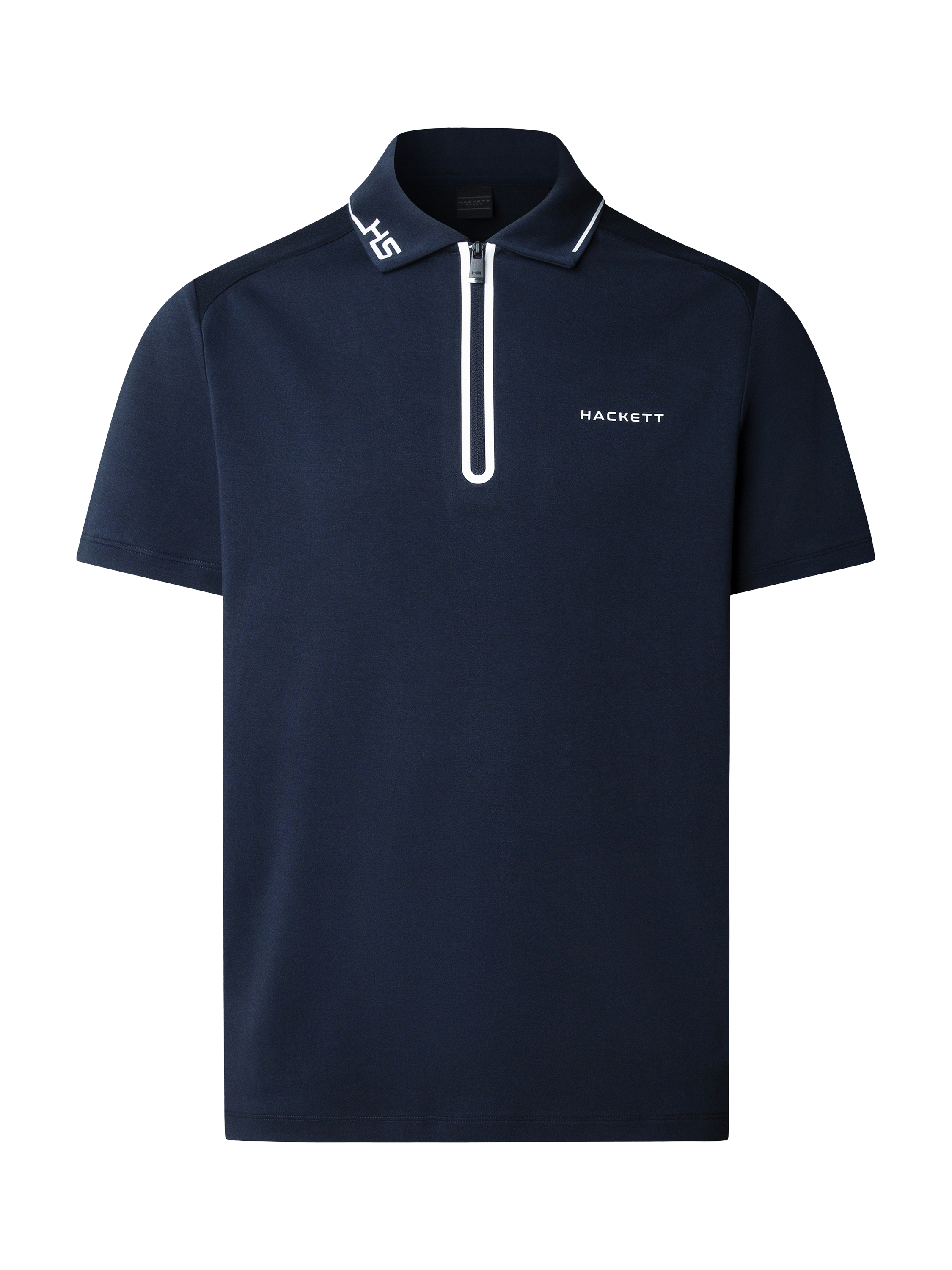 Product image 4 of 7, which shows Hackett London Cotton Long Sleeve Polo Shirt, Navy, XXL