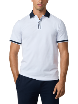 Hackett London Sport Cotton Blend Regular Fit Pique Polo Shirt, Optic White, Optic White