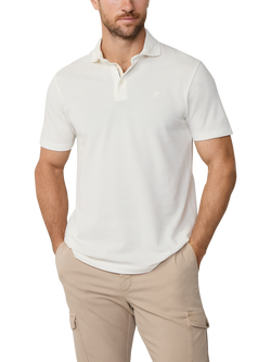 Hackett London Cotton Classic Fit Short Sleeve Polo Shirt, Off White
