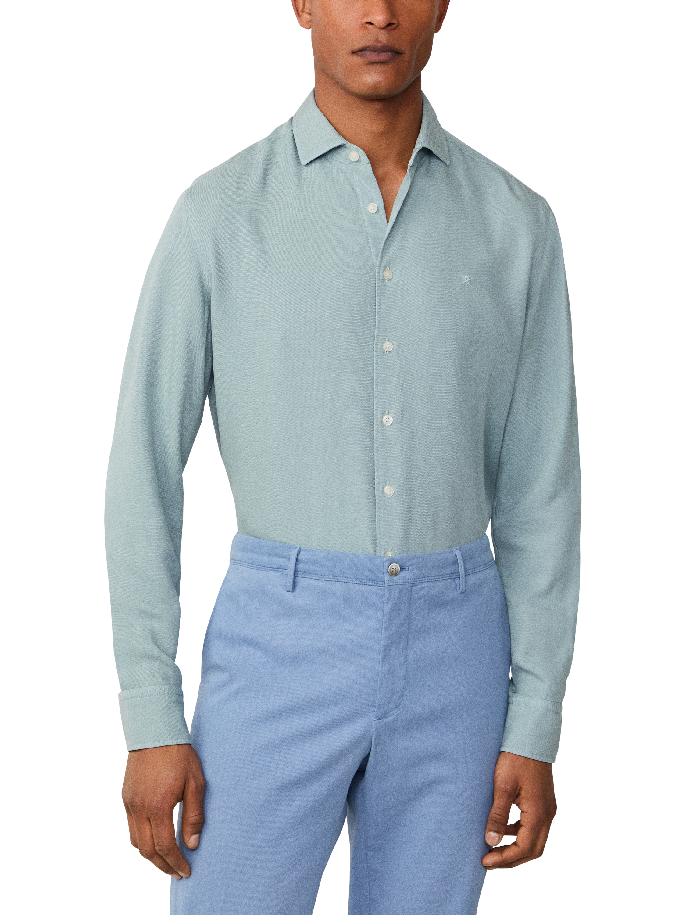 Product image 1 of 5, which shows Hackett London Tailored Fit Shirt, Lagoon Blue, XXL