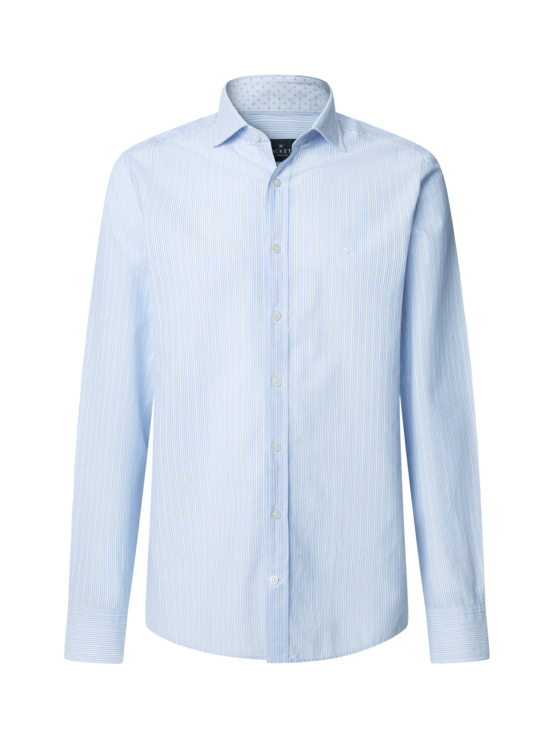Product image 4 of 6, which shows Hackett London Tailored Fit Striped Shirt, Sky Blue, S