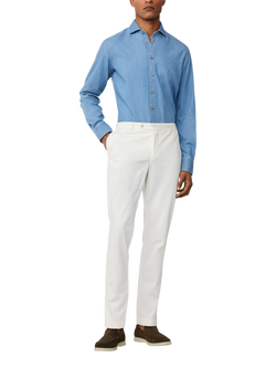 Hackett London Tailored Fit Dobby Shirt, Light Denim Blue - view 2, Light Denim Blue